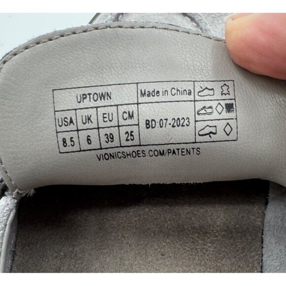 Vionic Uptown Gray Suede Penny Loafers Womens Size 8.5 With Rubber Sole - Picture 4 of 7